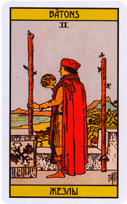 Карта Таро Двойка Жезлов