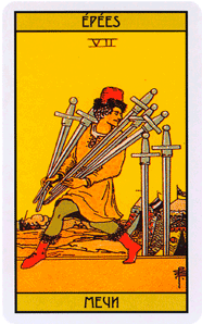 Карта Таро Семерка Мечей
