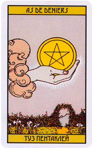 Карта Таро Туз Пентаклей