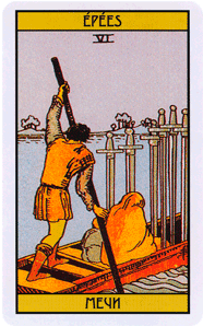 Карта Таро Шестерка Мечей